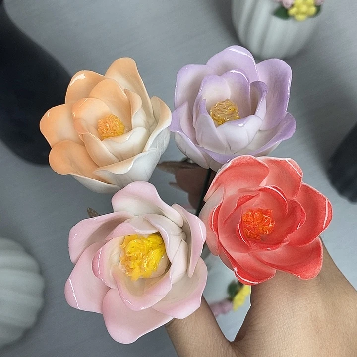 陶瓷纯手工捏花设计