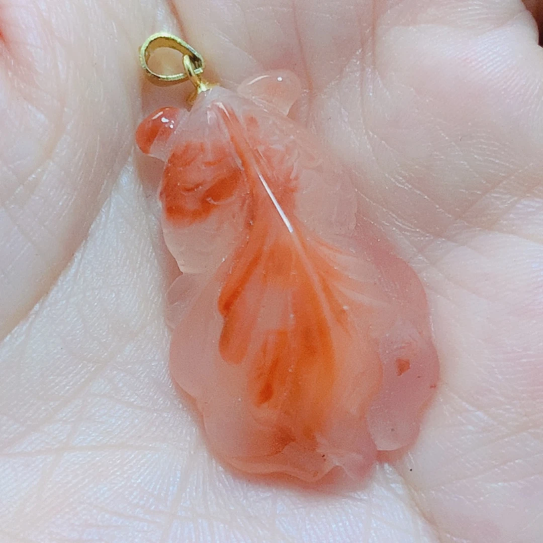 南红玛瑙银S925镶嵌吊坠(不含链)