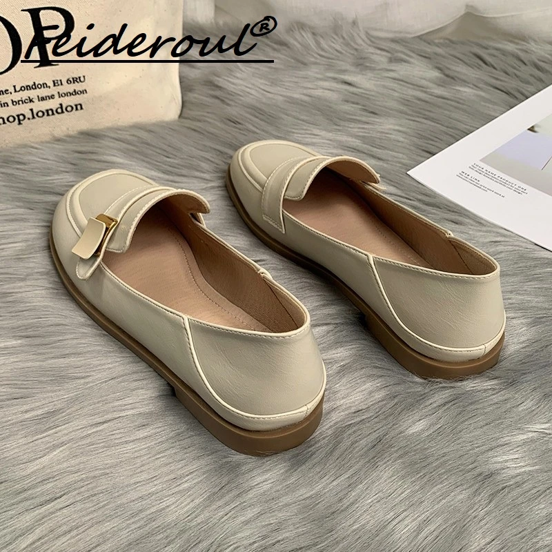 Feideroul2025年新款晚晚温柔风配裙子的鞋子平底法式单鞋女