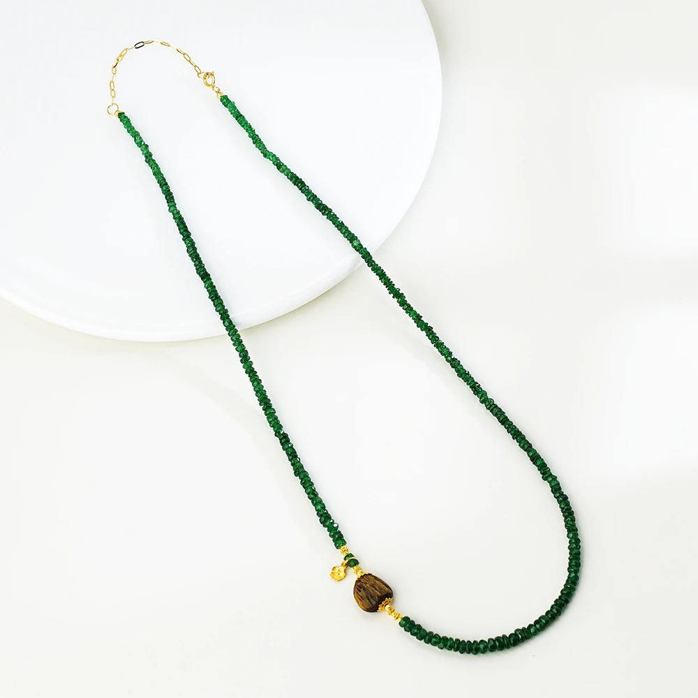 【暮春】18K沉香沙弗莱项链（40+5）44175