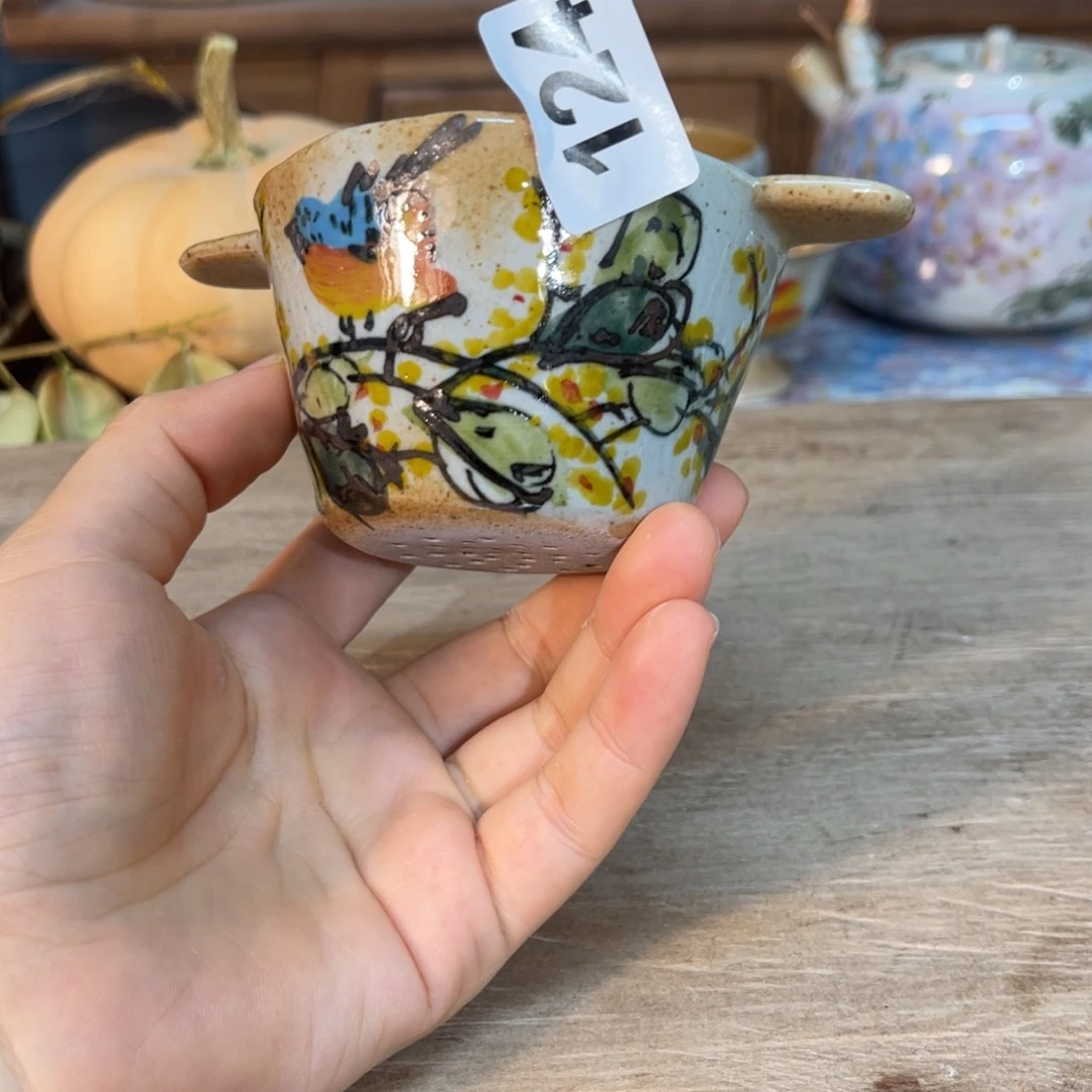 壶素浅陶瓷手工手绘