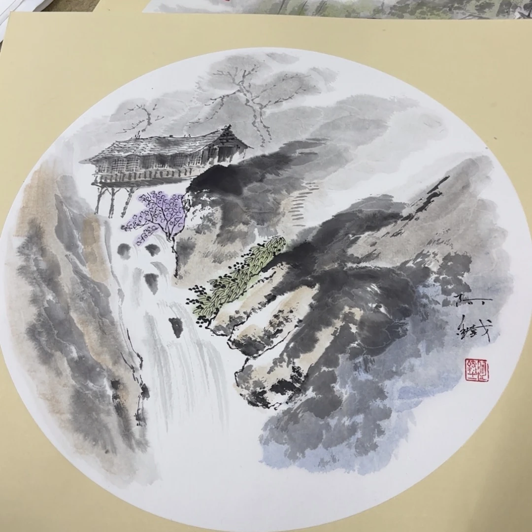 国画赵铁卡纸作品艺