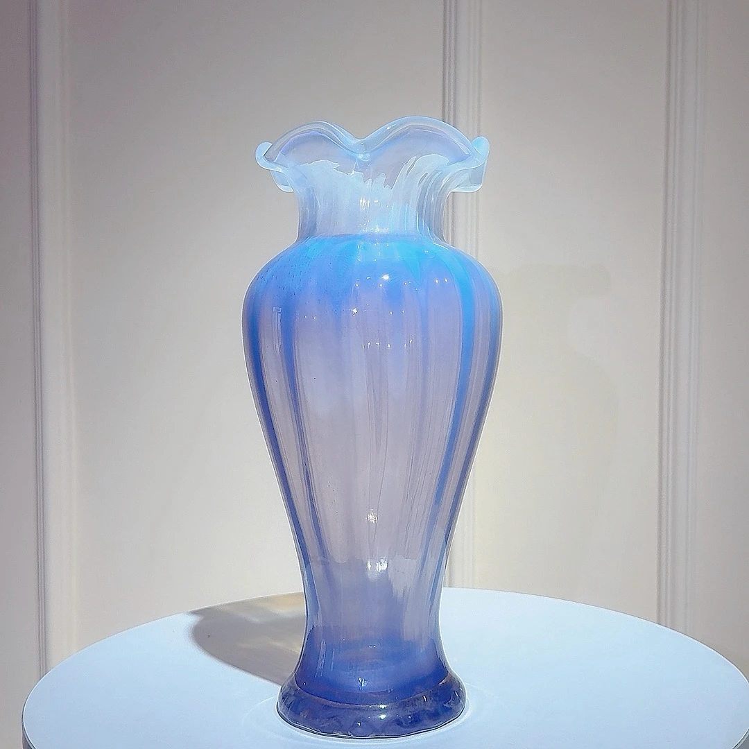紫色 美人琉璃花瓶（高29cm 口径11cm 内口径6cm）