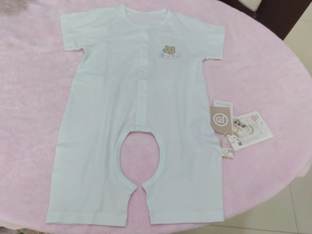 半袖对门后档交叉哈衣新生儿连体衣婴儿连体衣男女通用