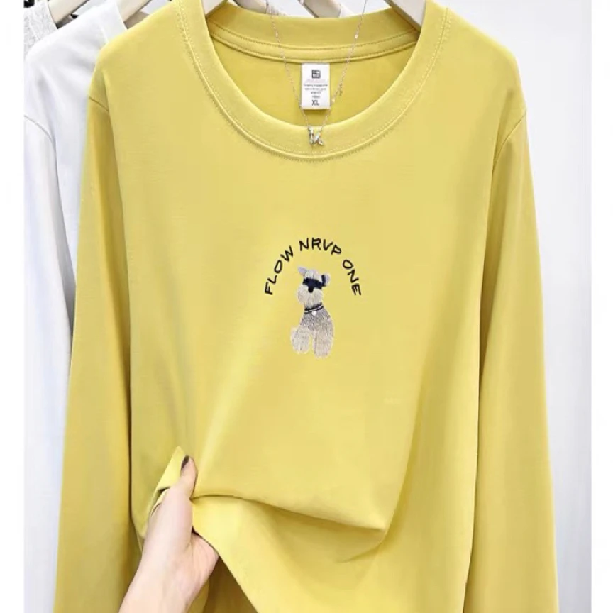 【A701-A900】螺纹棉宽松长袖T恤不褪色显瘦休闲大码女装女士上衣