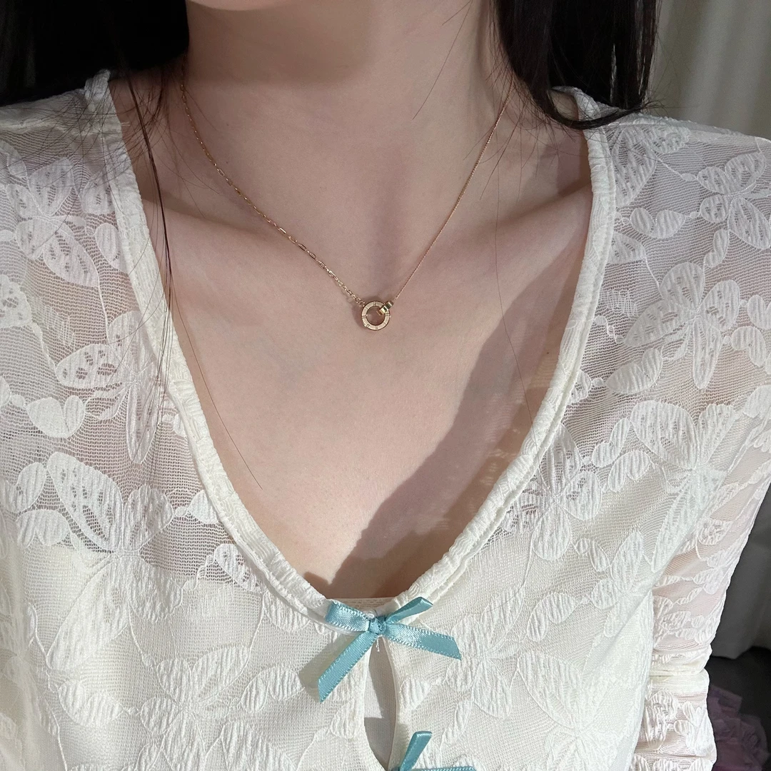 钛钢项链 8721金色环环相扣罗马数字气质精致轻奢小众女不掉色