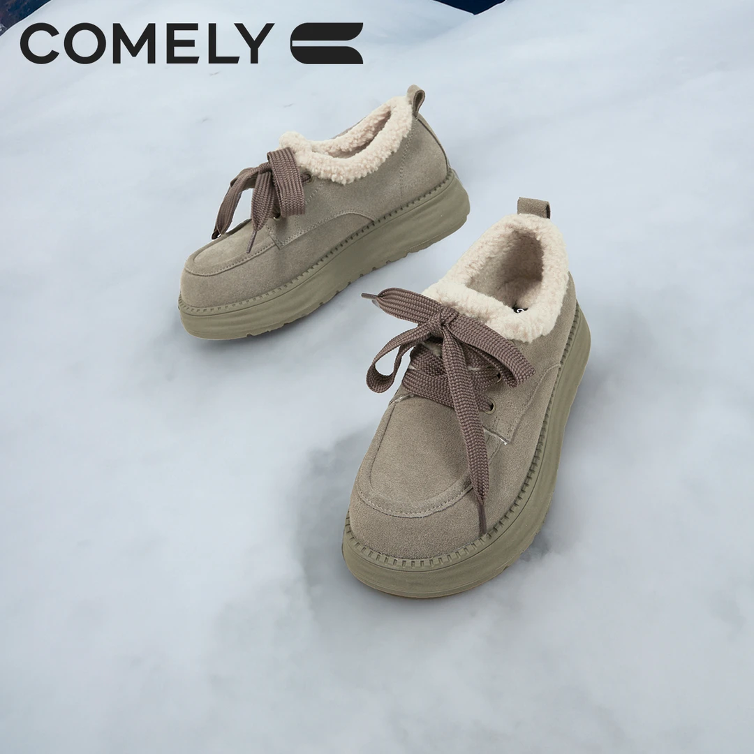 【康莉COMELY】KZQ2K993加绒勃肯女厚底小土豆保暖加厚圆头雪地短靴