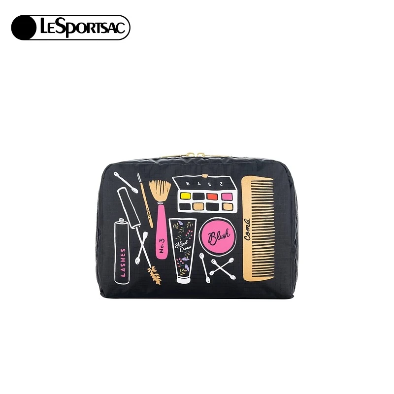 LeSportsac乐播诗罗兰花园系列多功能手拿包大容量化妆包琥珀流光