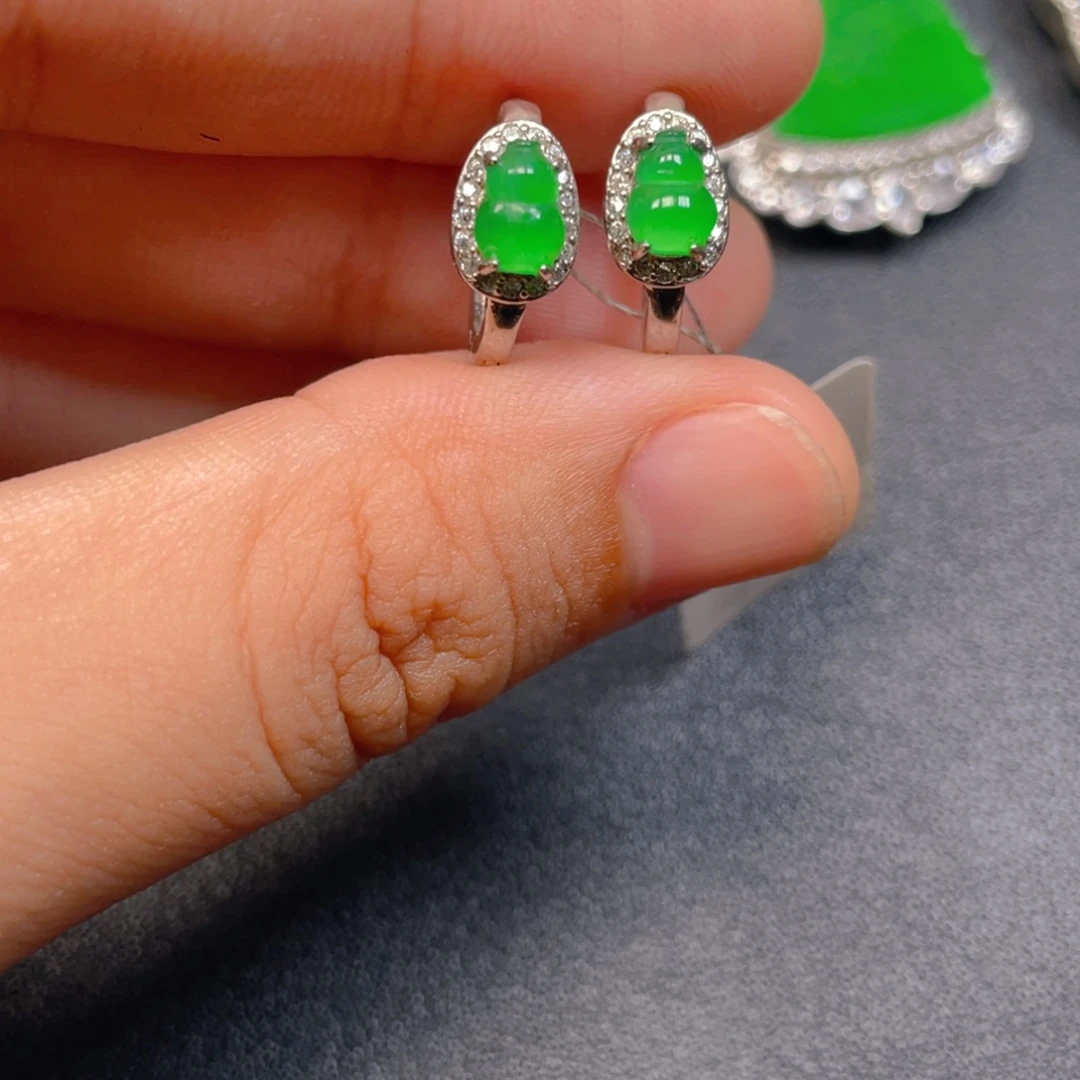 翡翠银S925镶嵌吊坠(不含链)