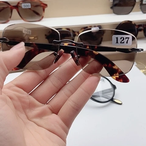 一体款天然水晶石镜