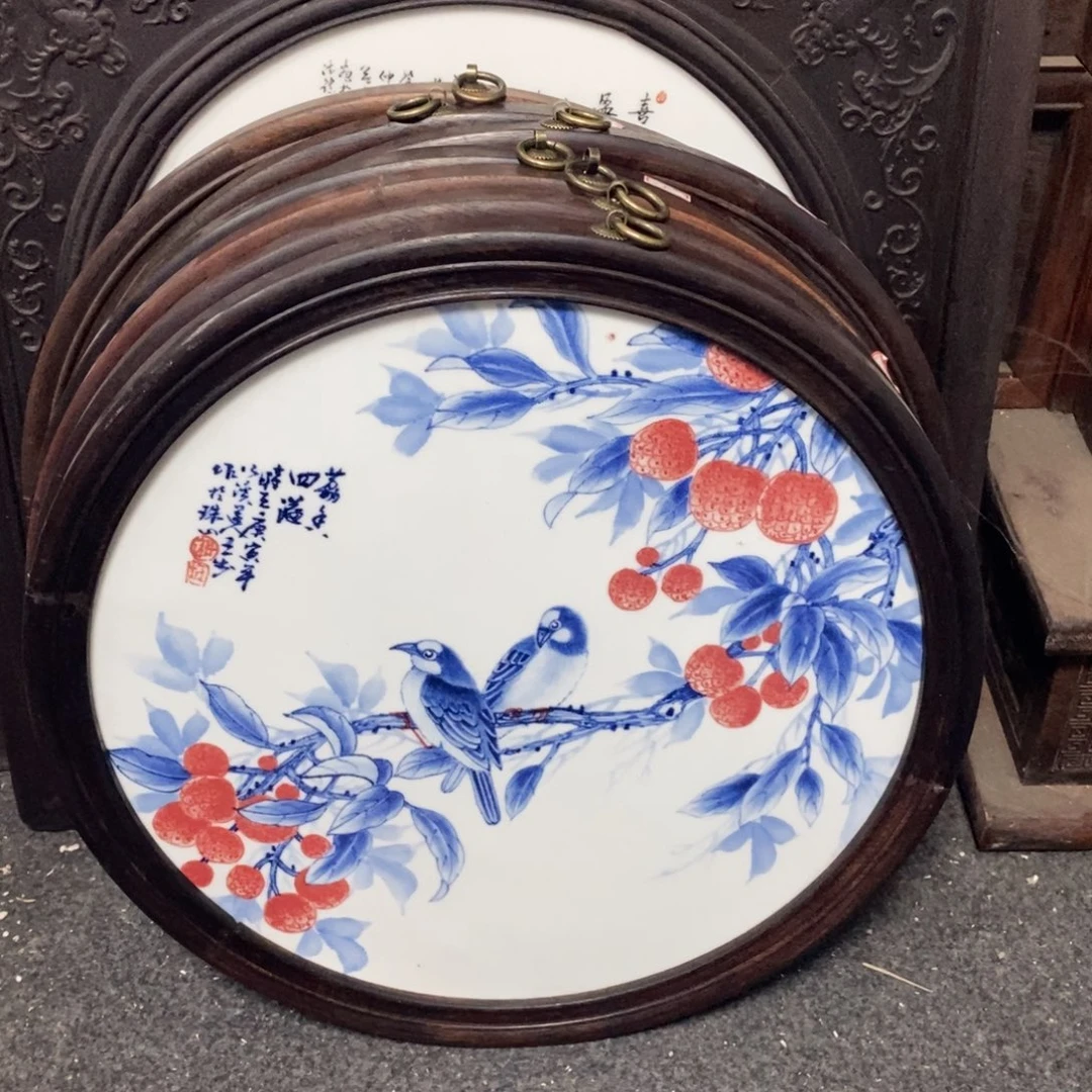 瓷片45*45*1景德镇瓷板画柴窑烧制