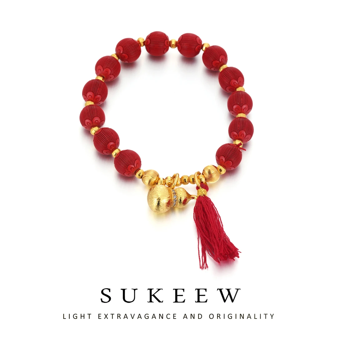 SUKEEW/酥可 铜合金手链 时尚轻奢灯笼珠珠流苏葫芦手链205103