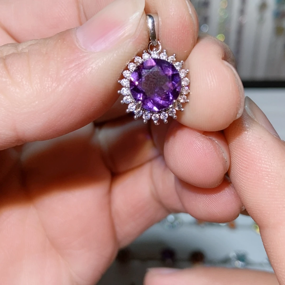 绿水晶戒指银S925镶嵌