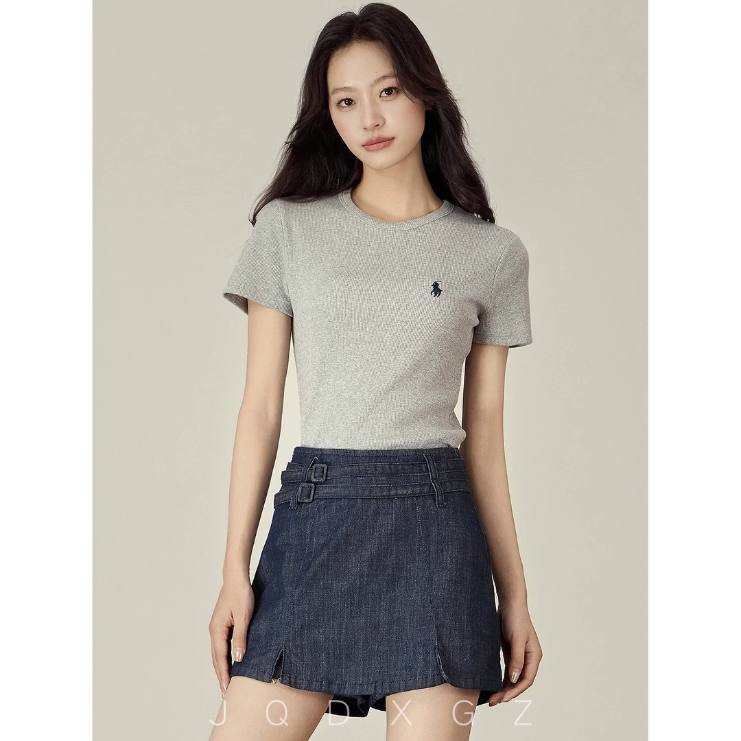 【153的日常】小个子正肩圆领短袖薄款夏季穿搭修身内搭上衣百搭