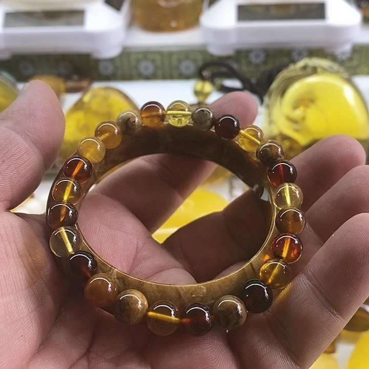 琥珀裸石未镶嵌酷****.手镯