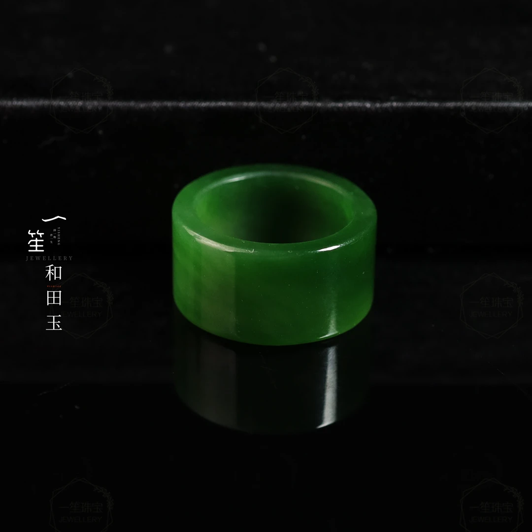 【一笙珠宝】天然和田玉辣色碧玉扳指戒圈（13~23圈口）多样性发一