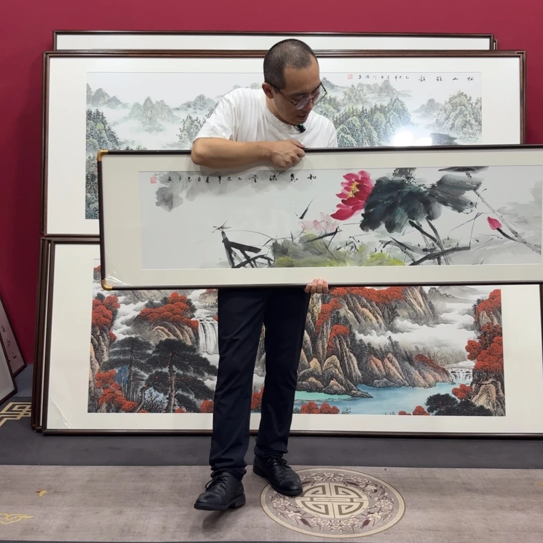 国画带框绘画160/45尺寸