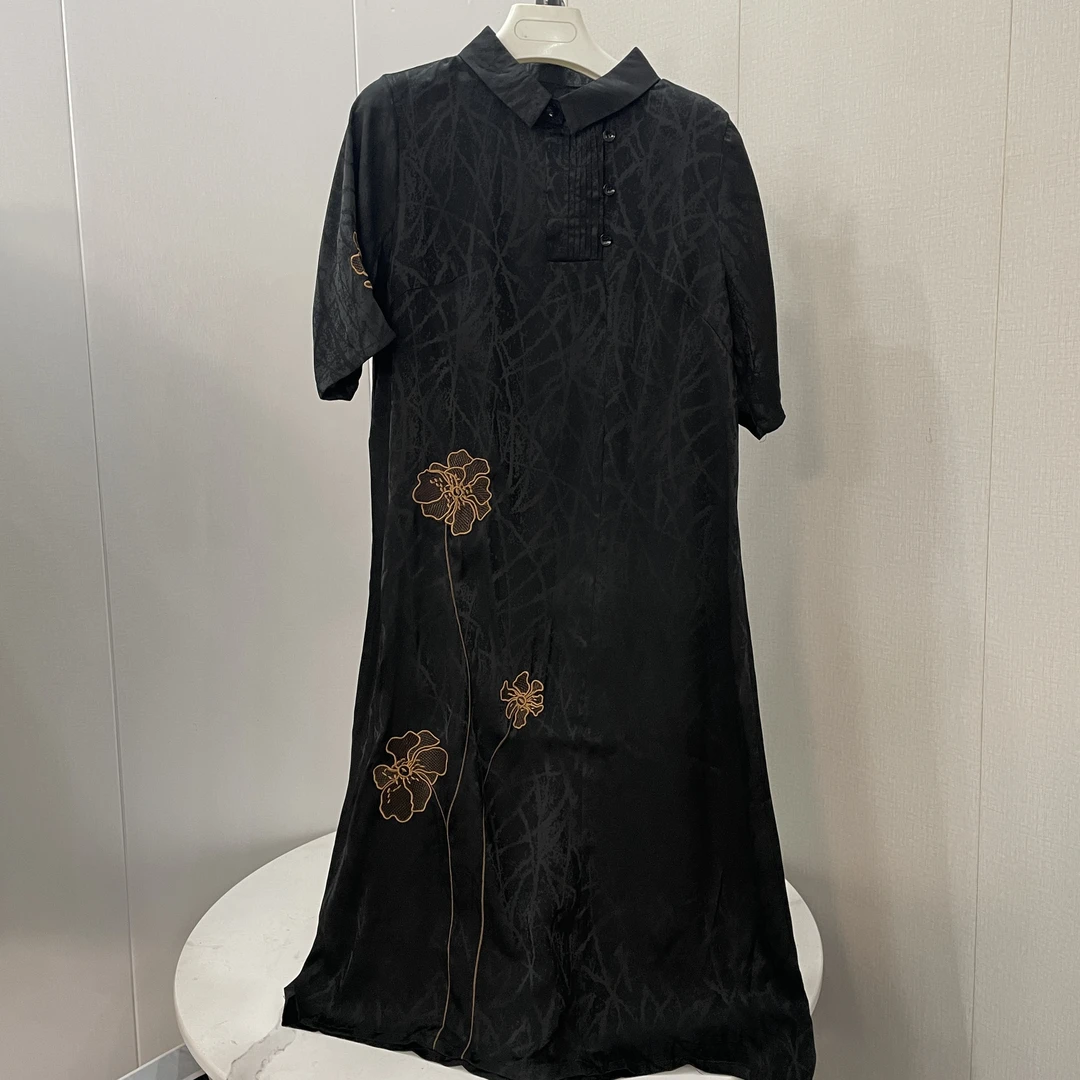 清仓黑色时尚显瘦遮肉气质连衣裙bc235