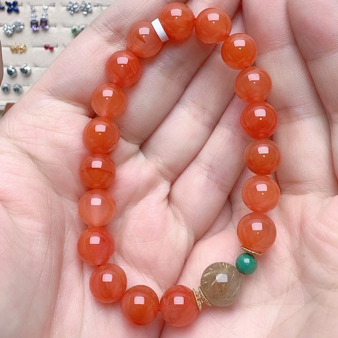 南红玛瑙手链合金