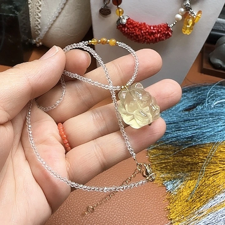 黄晶颈饰未镶嵌呦****