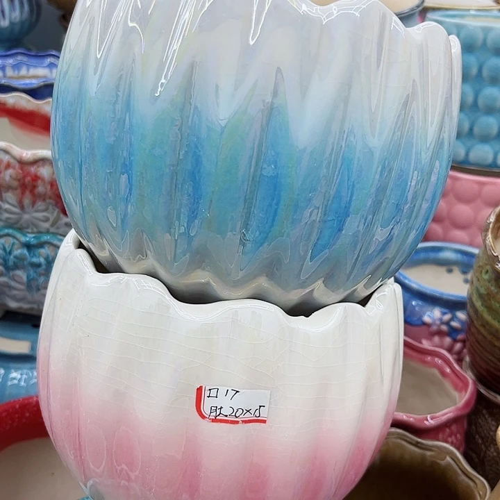 多肉绿植陶瓷花盆9.9包邮，有孔