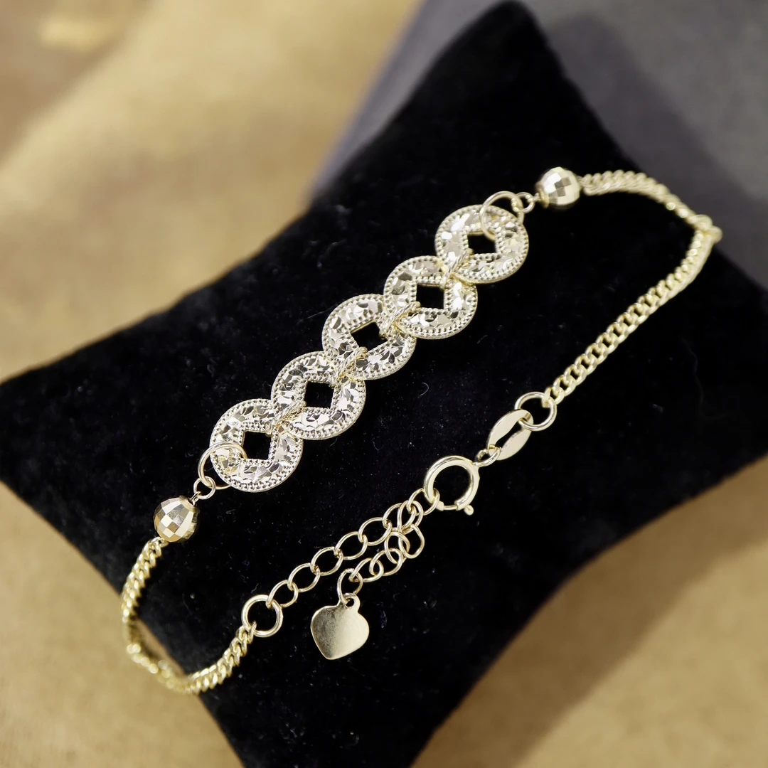 18K金手链岁岁金五帝币五帝钱手链