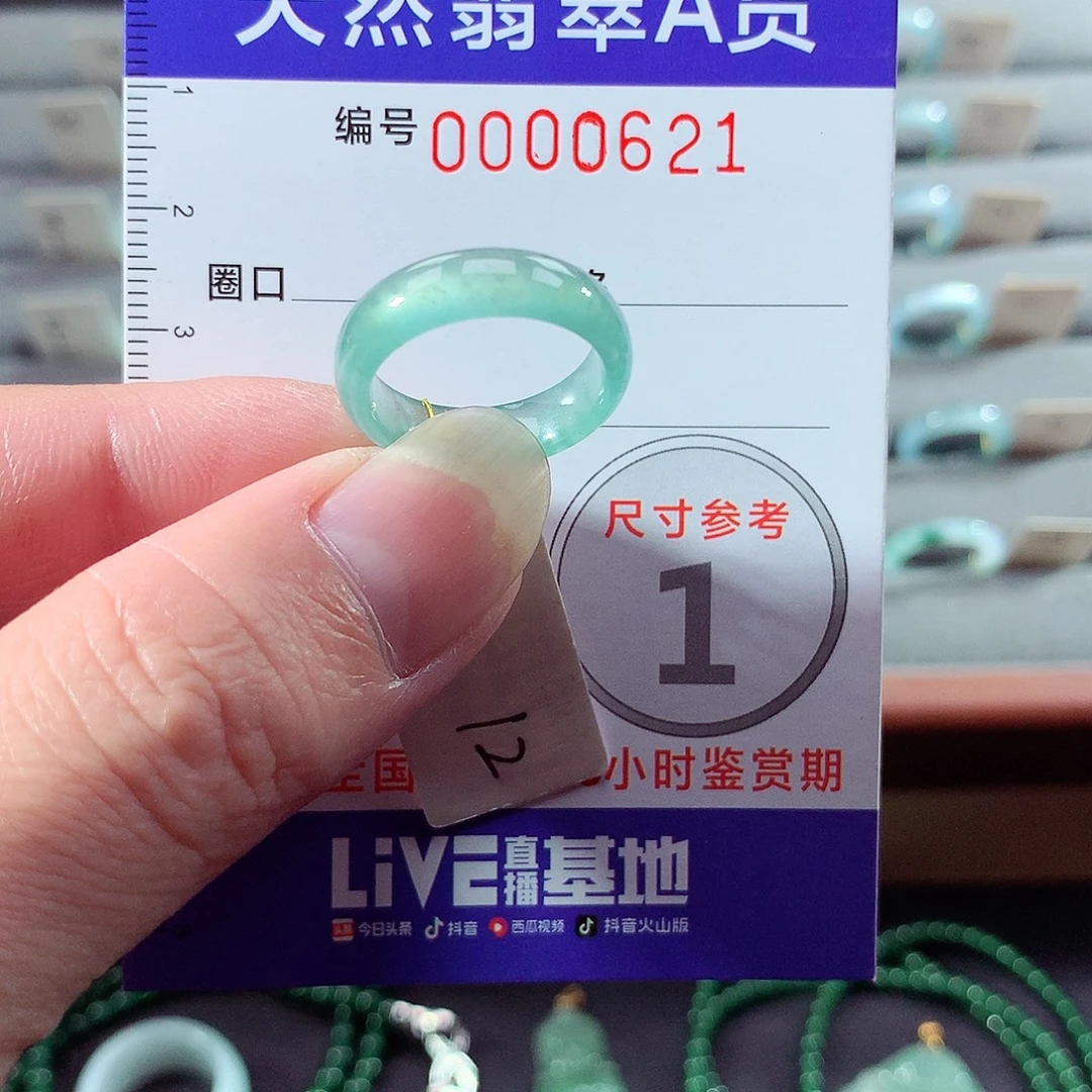 翡翠未镶嵌戒指12号