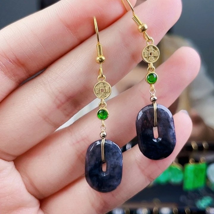 翡翠未镶嵌耳饰饰品