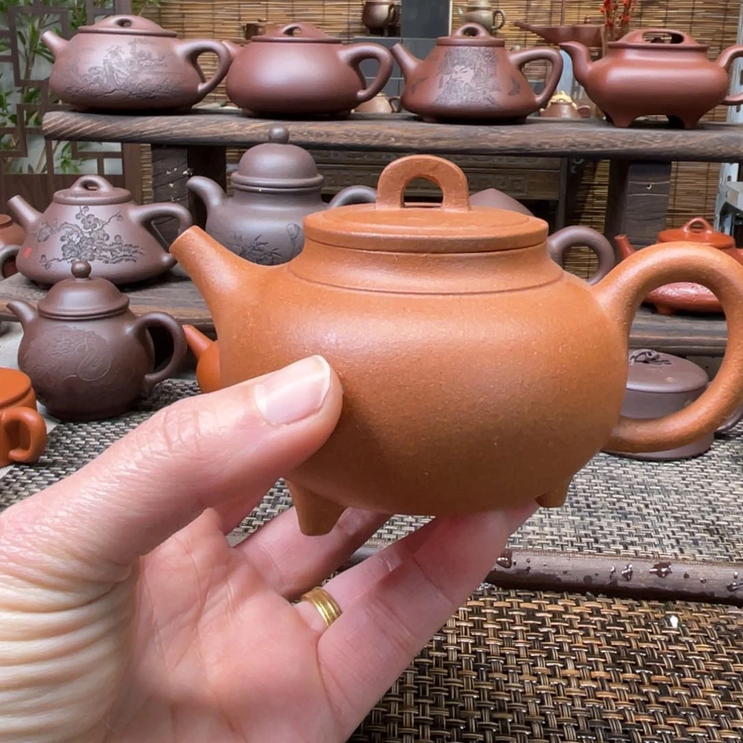 紫砂茶壶宜兴原矿紫砂手工制微200