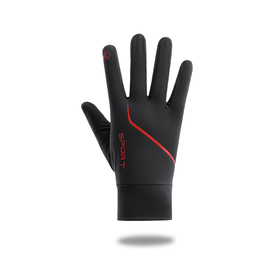 防晒手套男夏季薄款防滑透气冰丝开车骑行骑车外卖露二指半指