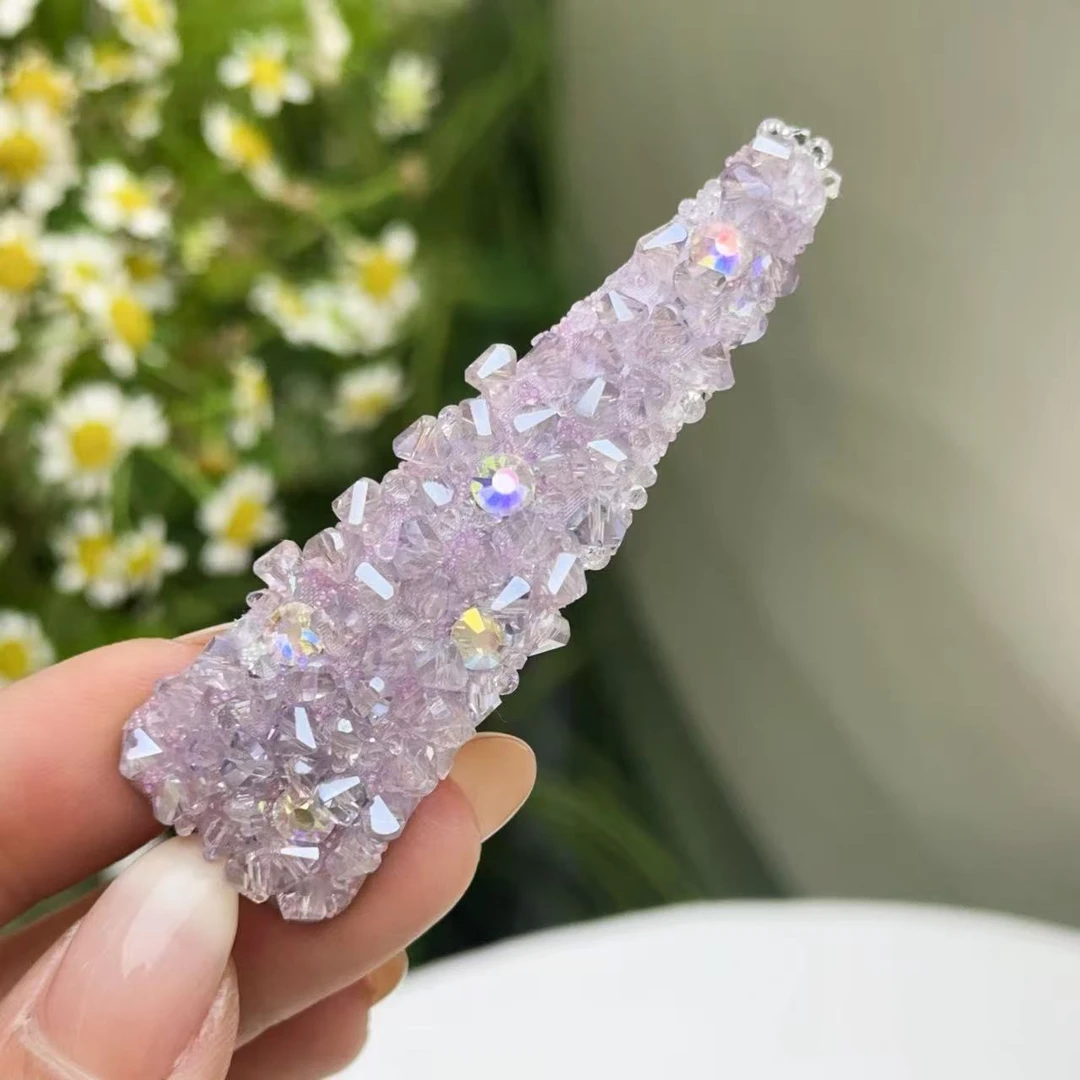 日韩时尚发夹发饰BB夹一字夹满钻女简约边夹时尚665