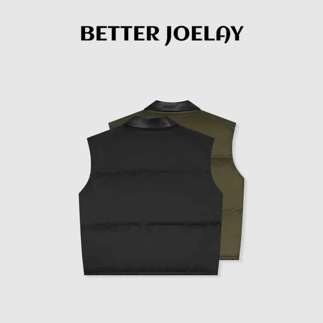 BETTER JOELAY-【复古皮领】时尚马甲棉服保暖百搭休闲通勤WL1216