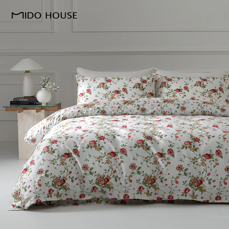 MIDOHOUSE「法式下午茶」床上四件套2024新款全棉贡缎印花床单床品
