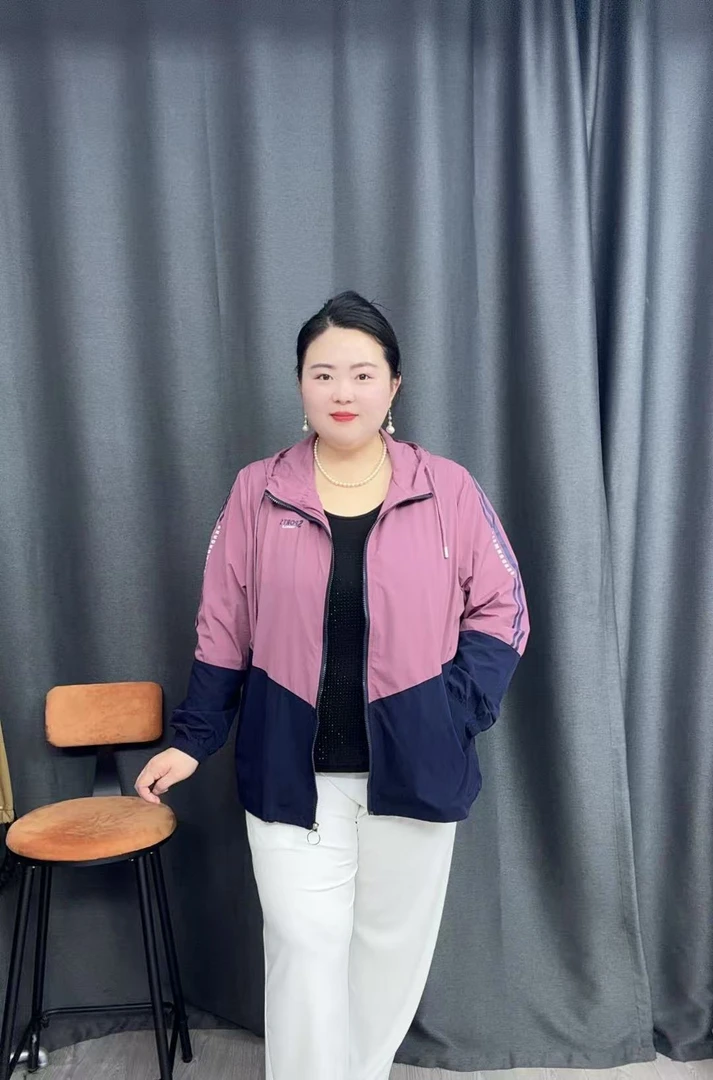 100-240斤特大码加肥加大夏季防晒薄款连帽遮肉显瘦外套胖妈妈女