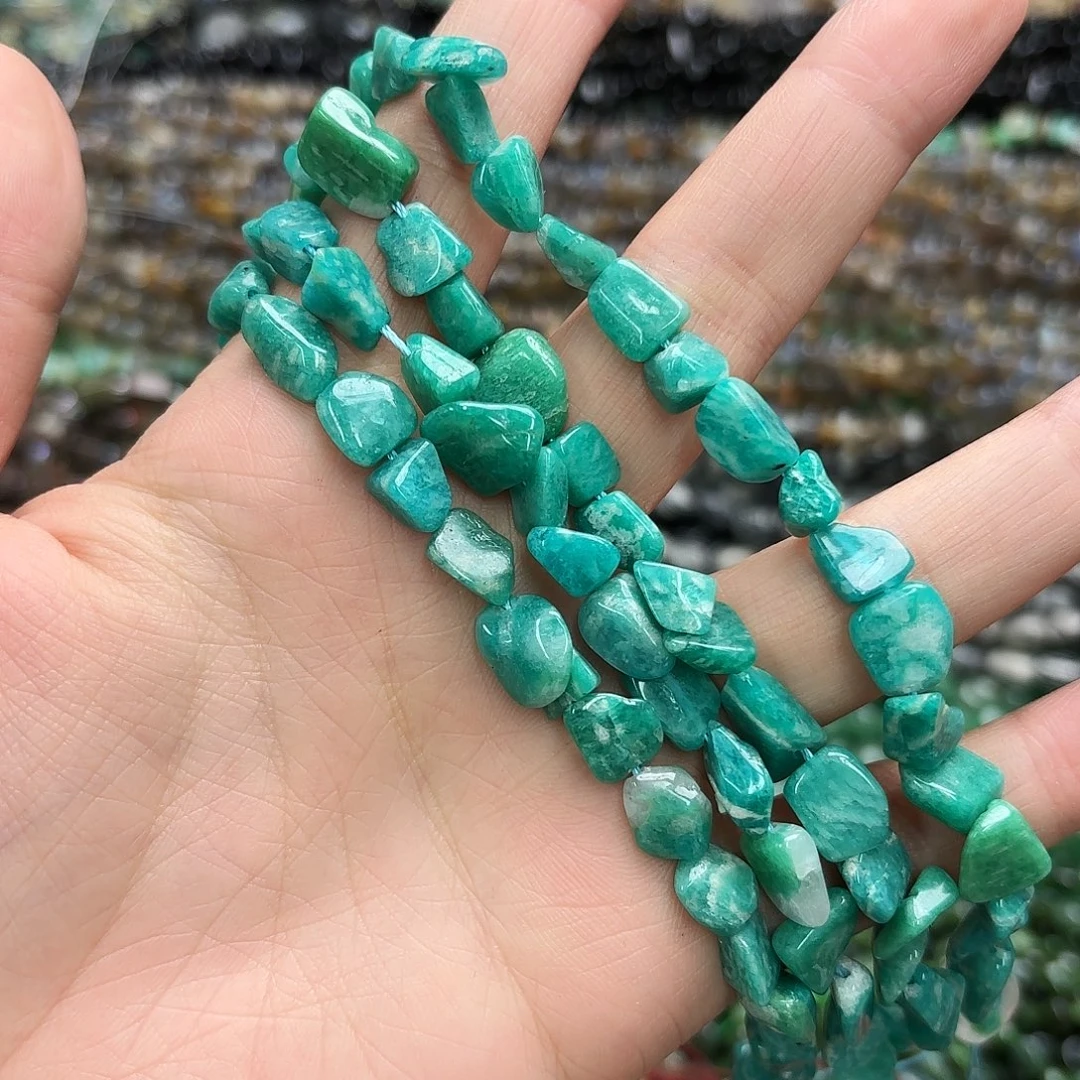 玛瑙/玉髓未镶嵌珠宝半成品6-8鹅料天河石随行一条