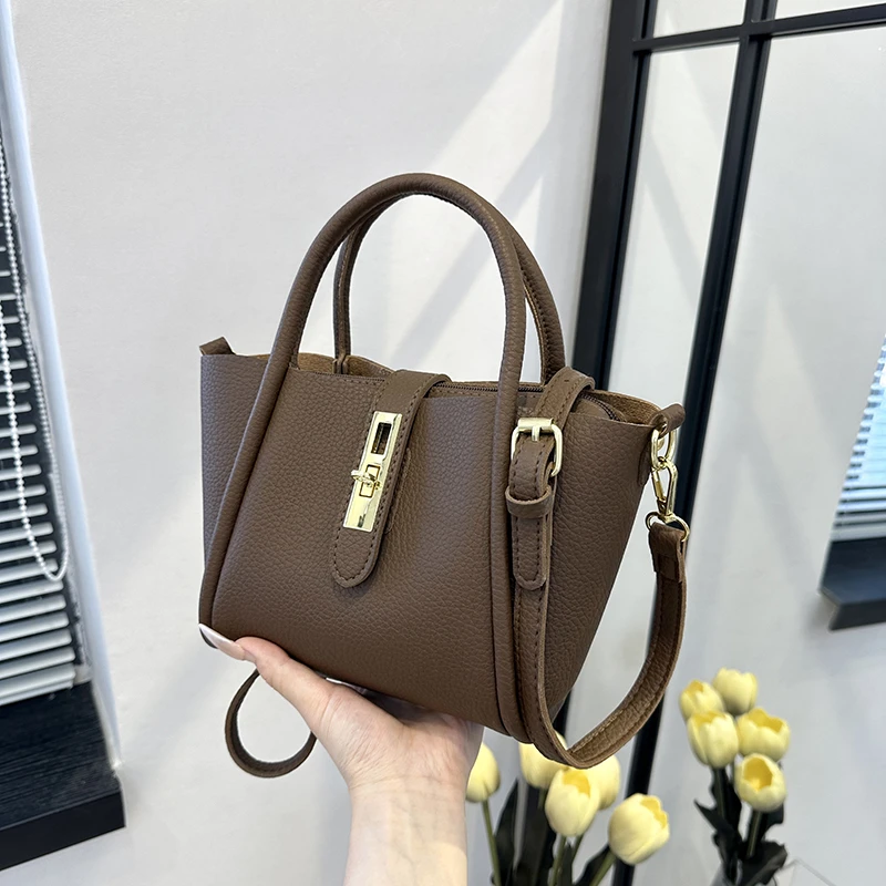 小众托特包防刮简约肩包红色妈妈包包斜挎包