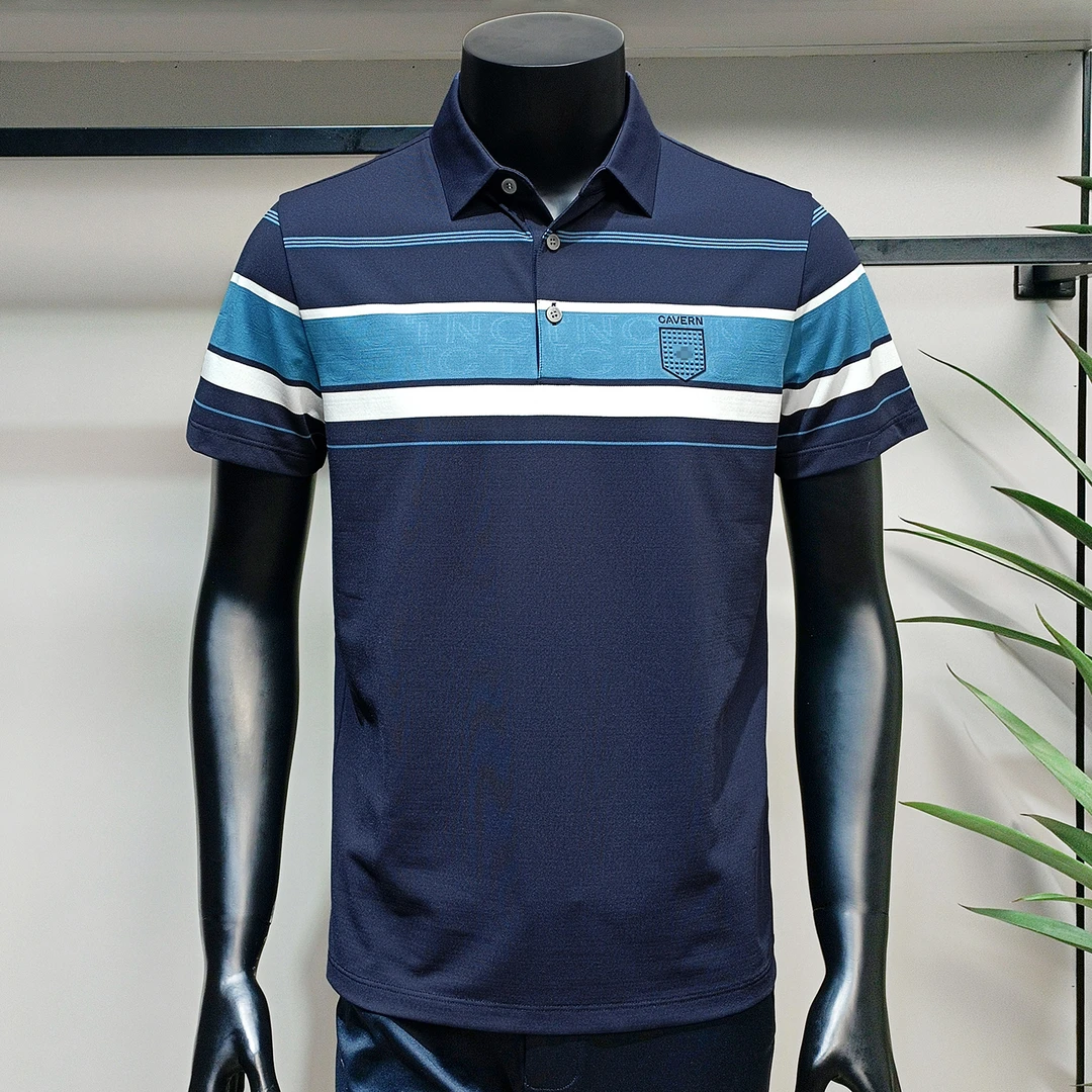 【断码清仓】薄款凉感锦氨短袖男士Polo衫拼接男装上衣2002