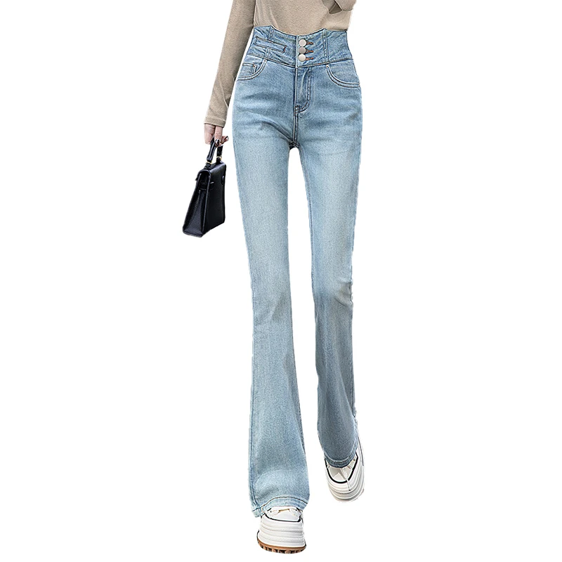 【流光风】丝柏舍2025秋装新款女垂感水洗时尚高腰牛仔裤S43K8735K