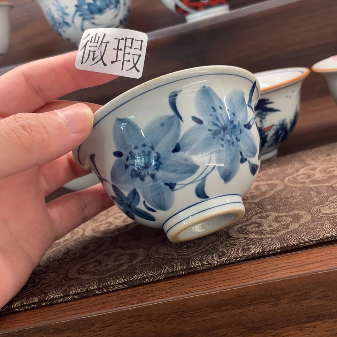 釉下手绘茶具微瑕