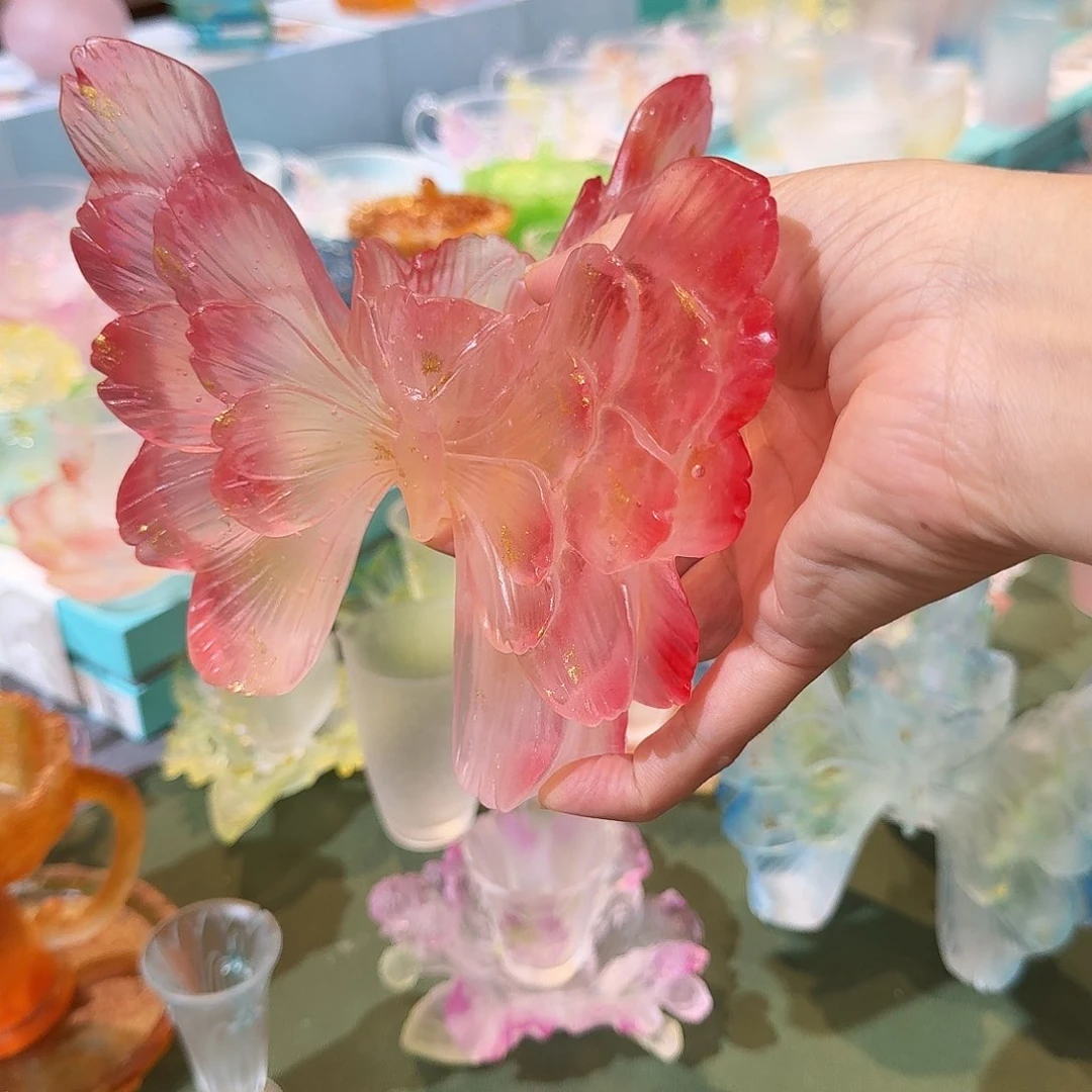 亚麻雯*心缘堂琉璃蝴蝶烛台