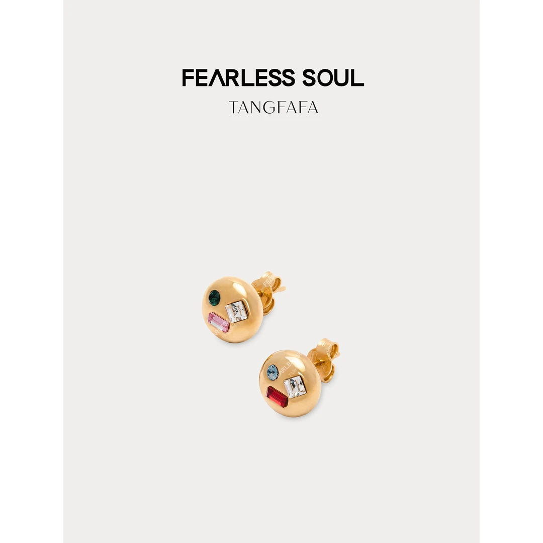 唐发发TFF 925银耳饰 925银小众卵石耳钉 825FE156 -