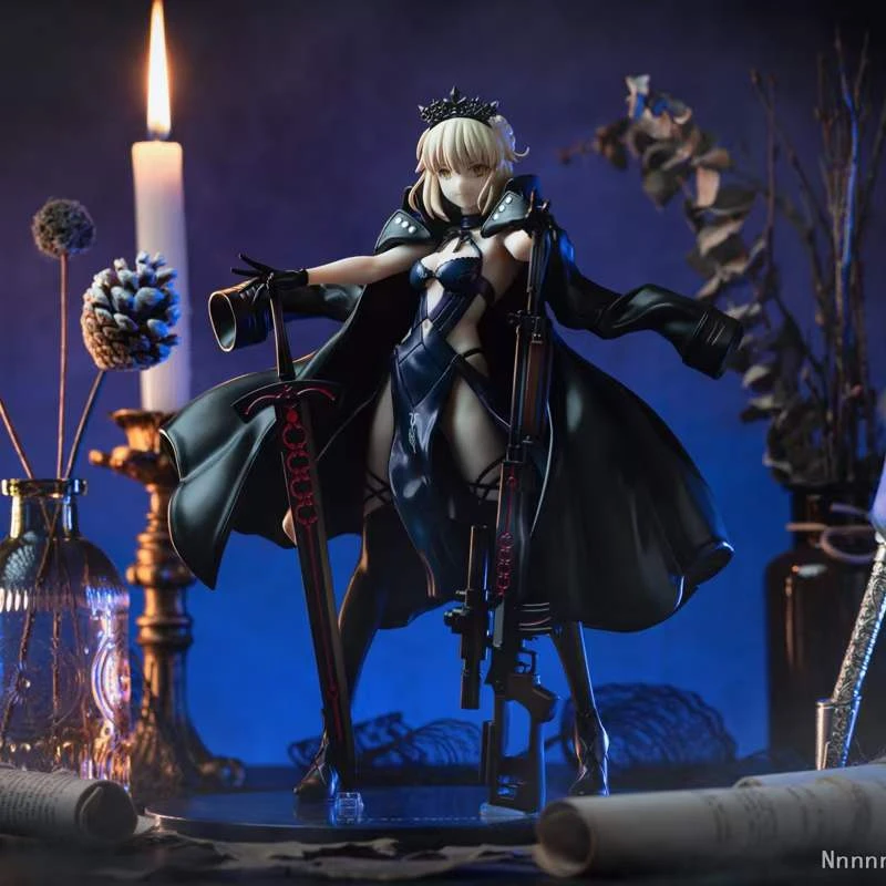 FateFGO黑saberALTER吾王黑塞巴拖枪黑呆手办摆件saber手办