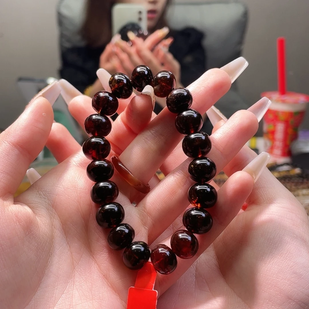 琥珀未镶嵌裸石抚顺琥珀11➕手串血翳