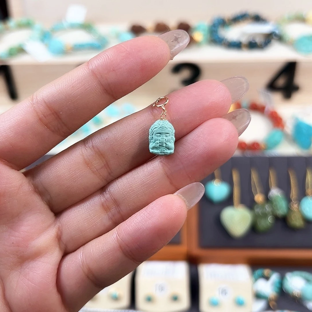 绿松石18K金镶嵌象神小滴流