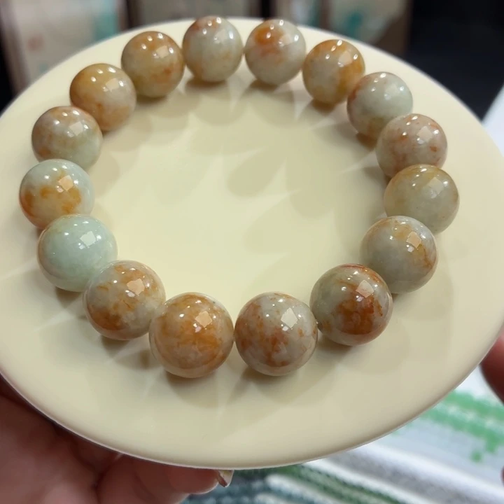 翡翠未镶嵌手链桂花糕卡13.6