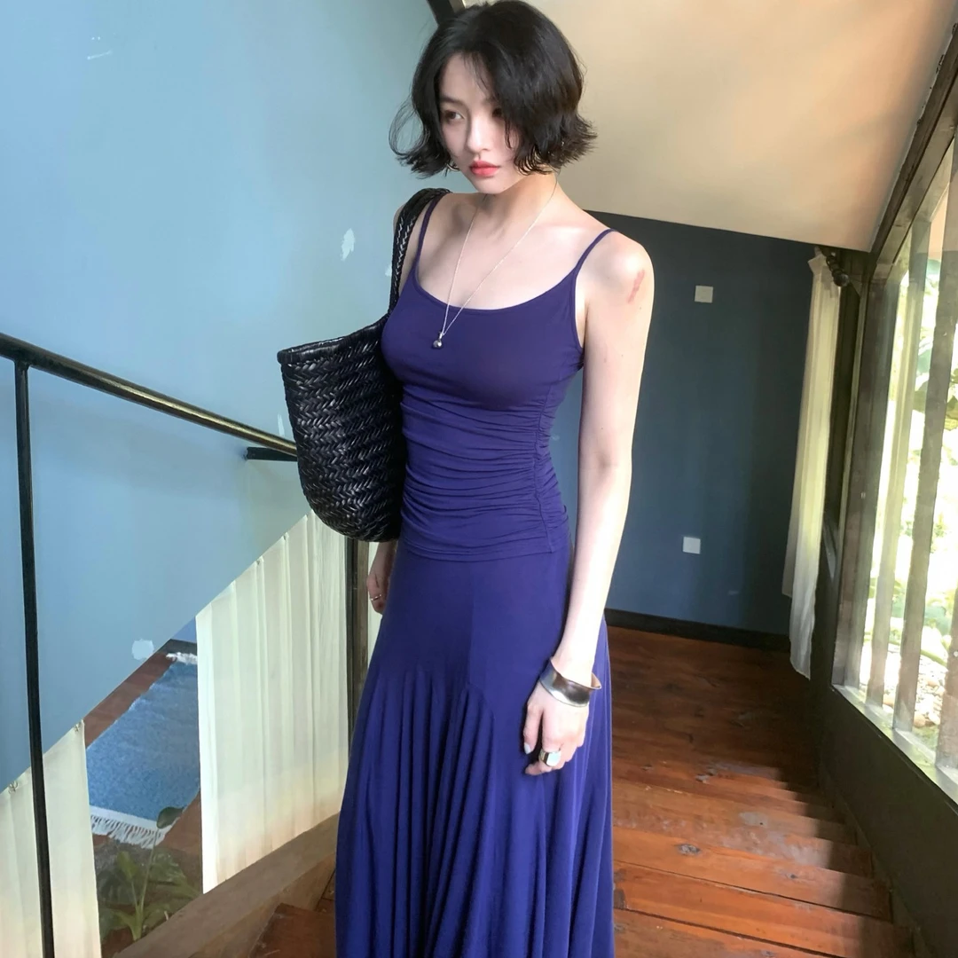 酒午自制2025夏季新款【负空间】抽褶收腰吊带背心