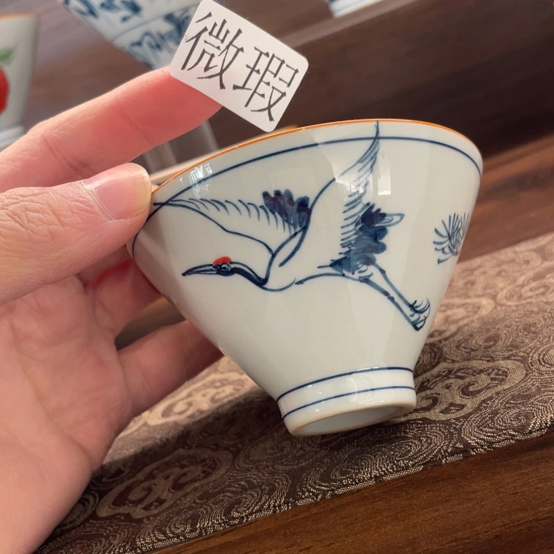 釉下手绘茶具微瑕