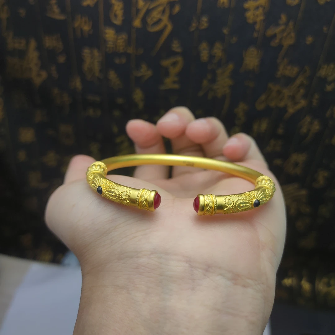足金999镶嵌手镯