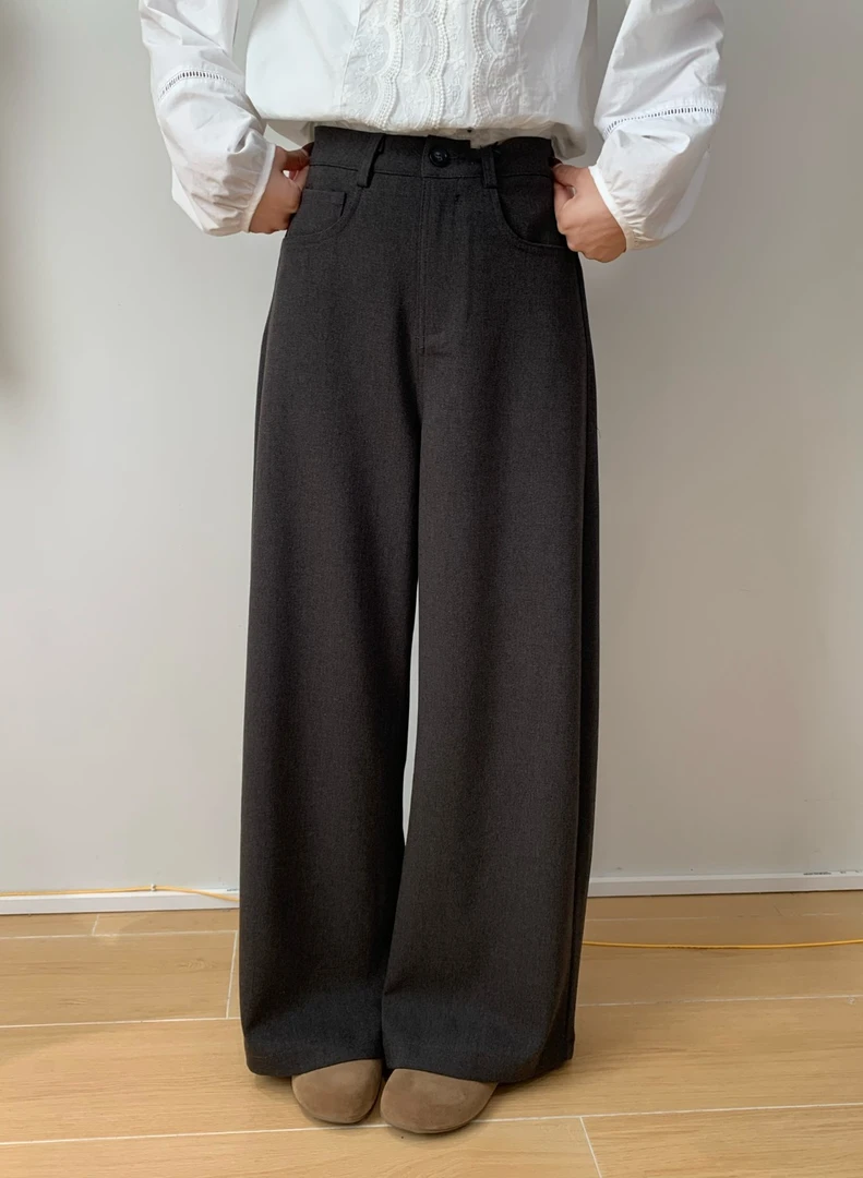 【Niche Young】忘忧 韩系新款气质加厚高腰显瘦休闲弯刀裤Y6560