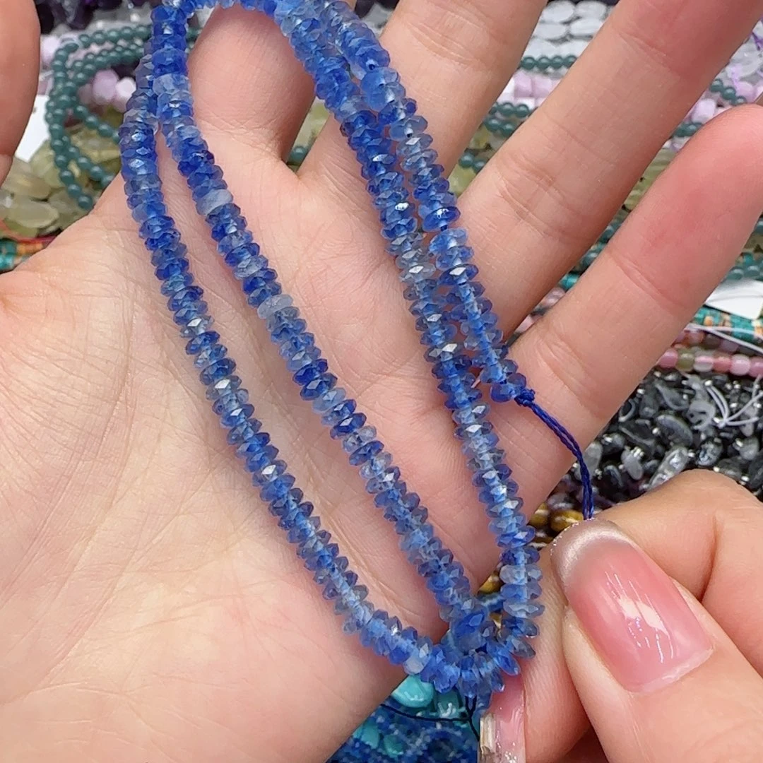 玛瑙/玉髓珠宝半成品未镶嵌蓝托帕切面一条卡5